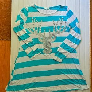 Teal and White Deer Tunic